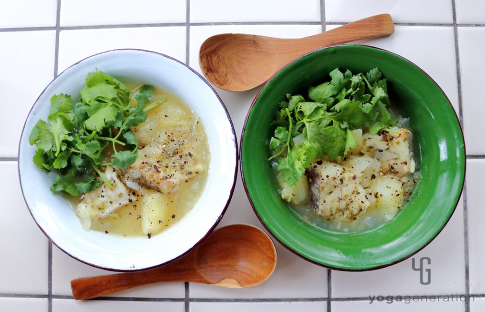 ハーブ香る♪ジャガイモとタラのクリーミィ・スープ