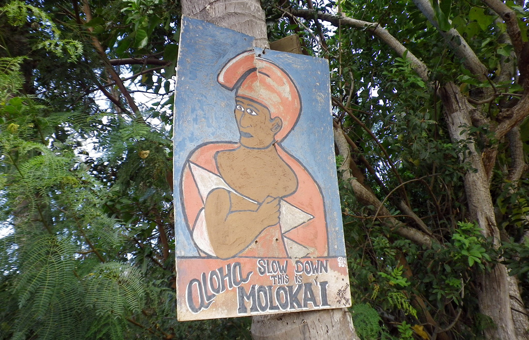 mahokoのブログ モロカイ島のゆっくり走ろう標識