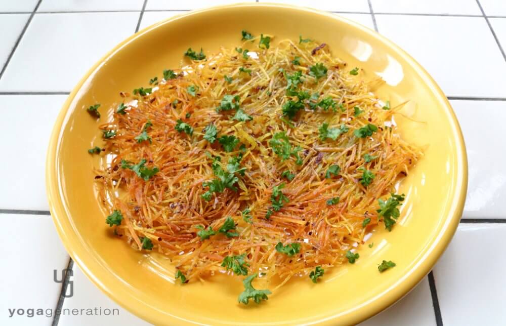 ゆるベジ：パリパリ・クリスピー、サツマイモのガレット