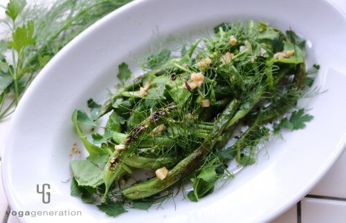 ハーブたっぷりガーリックレモンバターソースでインゲン豆のサラダ