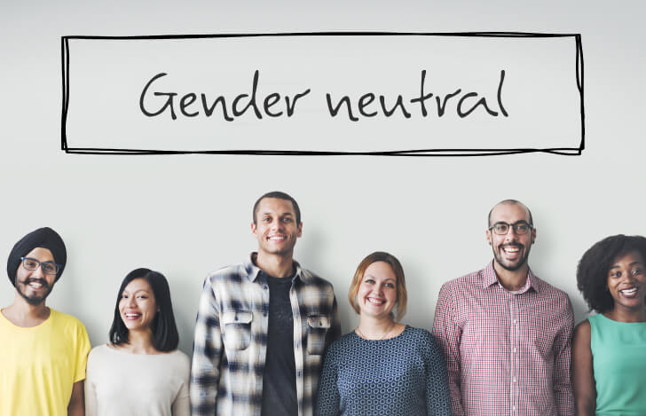 複数の男女をgender-neutralの文字
