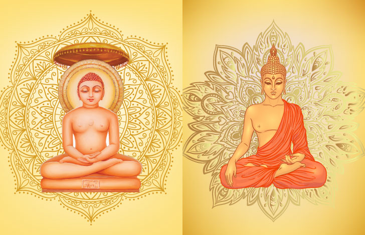 仏教とジャイナ教を象徴する2つの象のイメージ