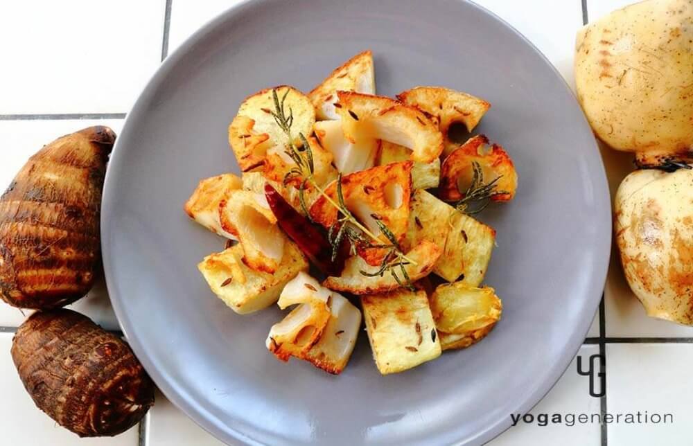 ローズマリー香るレンコンとサトイモのホクホク素揚げ