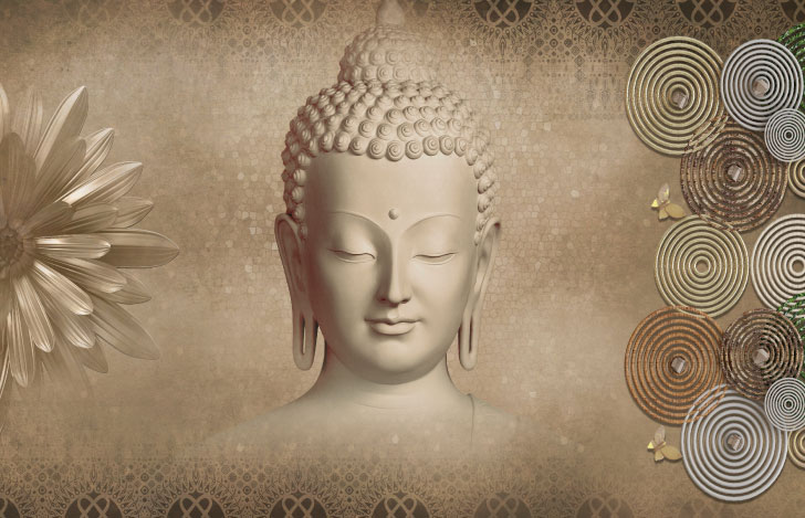 白いブッダの仏像の頭部