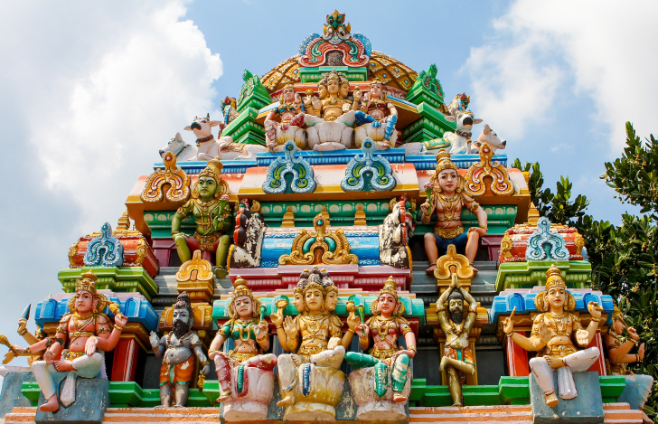 インドのヒンドゥー教寺院のカパーリーシュヴァラル寺院の一部