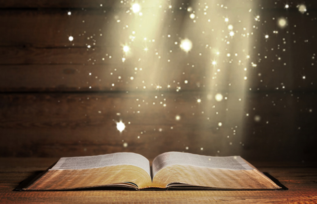 開かれた本に光が降り注いでいる