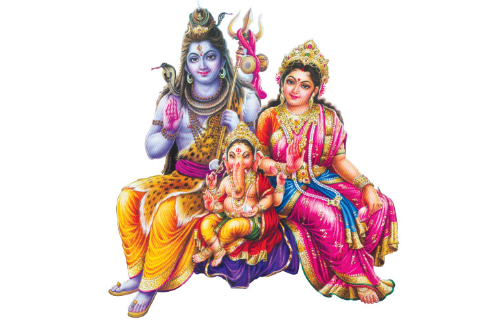 シヴァ神とパールバティ女神とガネーシャ神