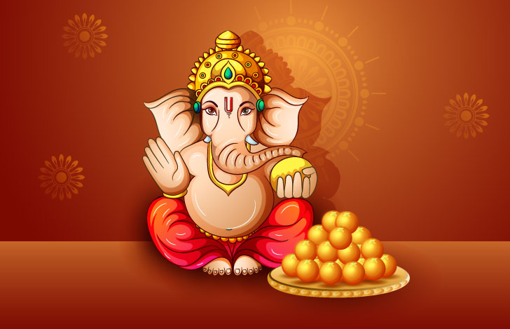 ガネーシャ神とモーダカのイラスト