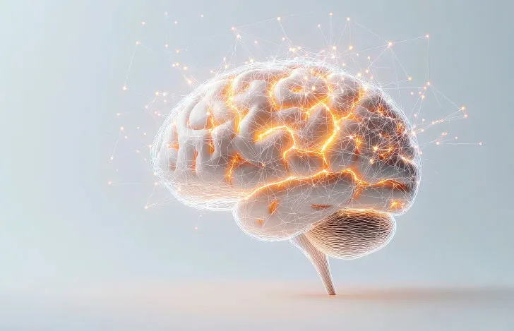 内側から光る脳のオブジェ