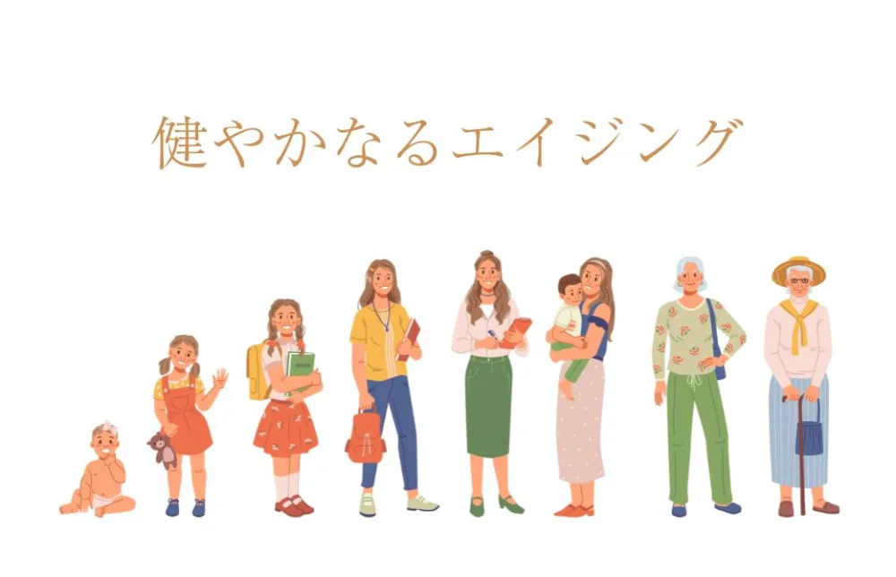 女性の年齢の経過がイラストで描かれている